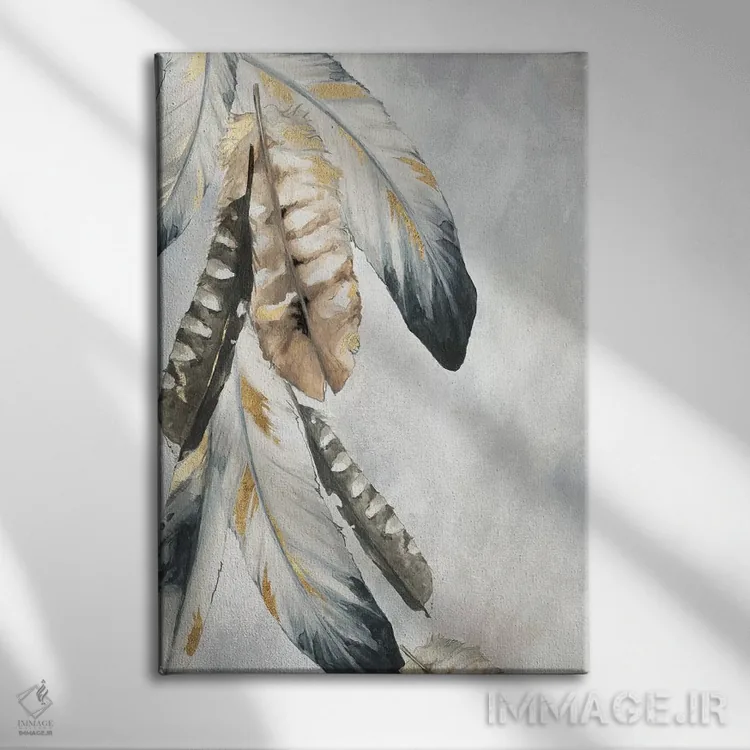 تابلو مدرن دسته طلایی اثر اوا واتس - نمای روبهرو روی دیوار