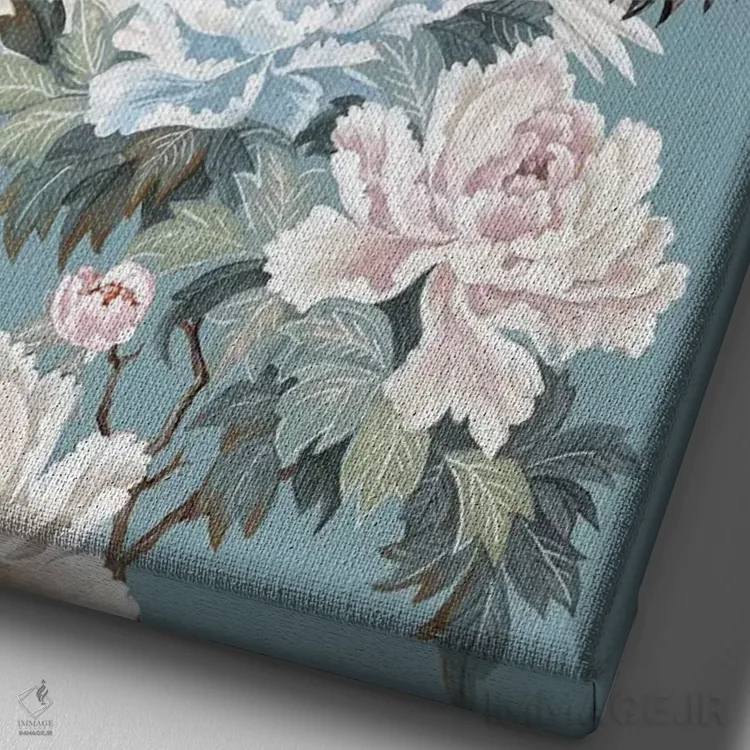 تابلو مدرن باغ آسمانی II اثر اوا واتس - نمای نزدیک بافت بوم
