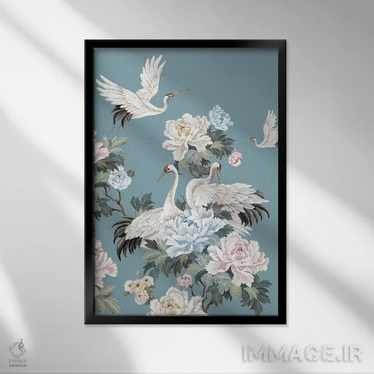 تابلو مدرن باغ آسمانی II اثر اوا واتس - نمای قابدار مشکی