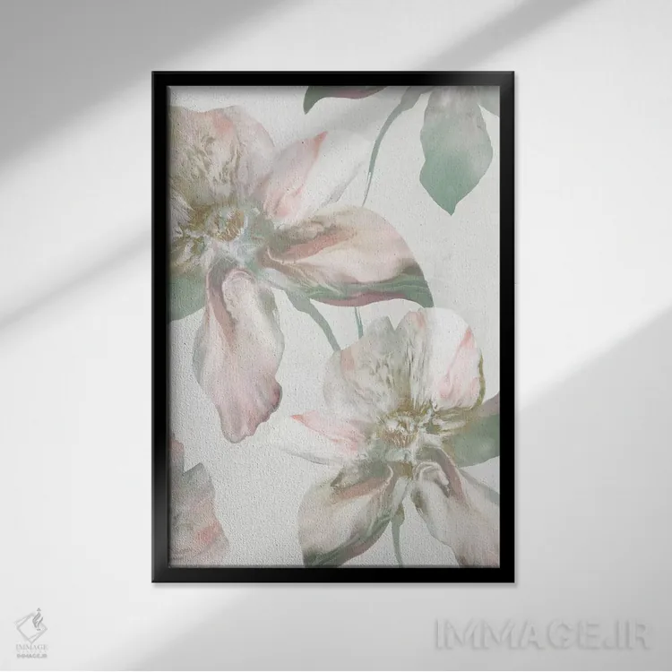 تابلو دکوراتیو رنگ پریدگی ابریشمی I اثر اوا واتس - نمای قابدار مشکی