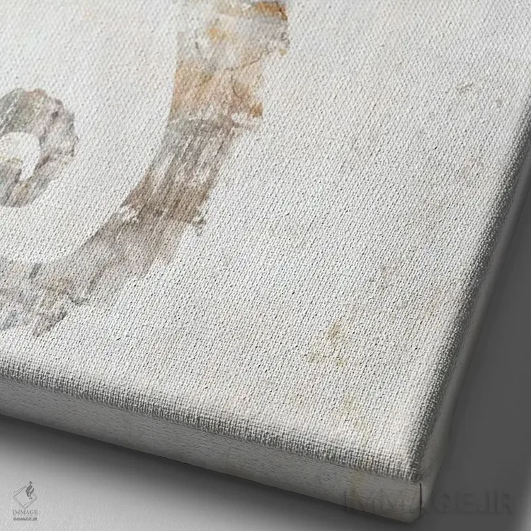 تابلو دکوراتیو اسب دریایی روستایی اثر اوا واتس - نمای نزدیک بافت بوم