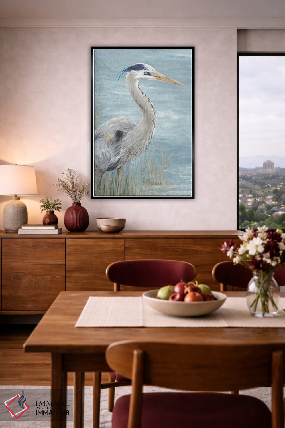 تابلو دکوراتیو نگاه حواصیل آبی بزرگ اثر اوا واتس - D4B