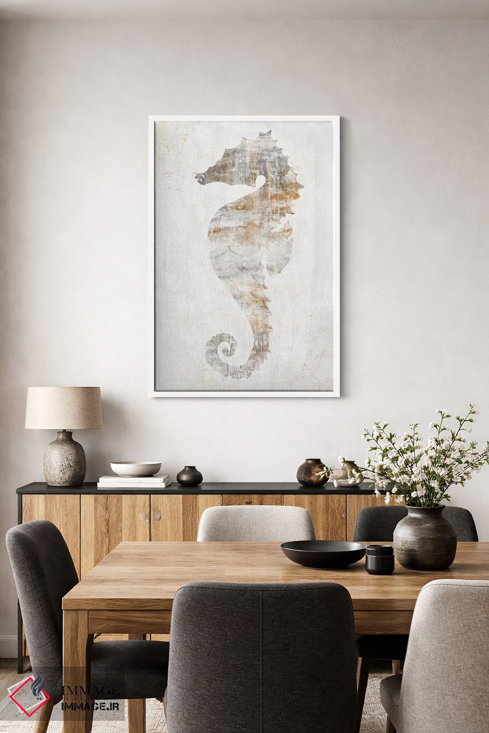 تابلو دکوراتیو اسب دریایی روستایی اثر اوا واتس - D2W