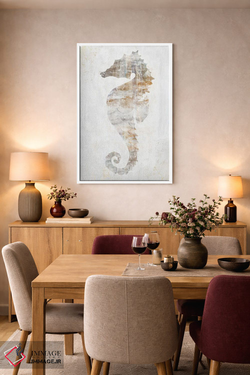 تابلو دکوراتیو اسب دریایی روستایی اثر اوا واتس - D5W