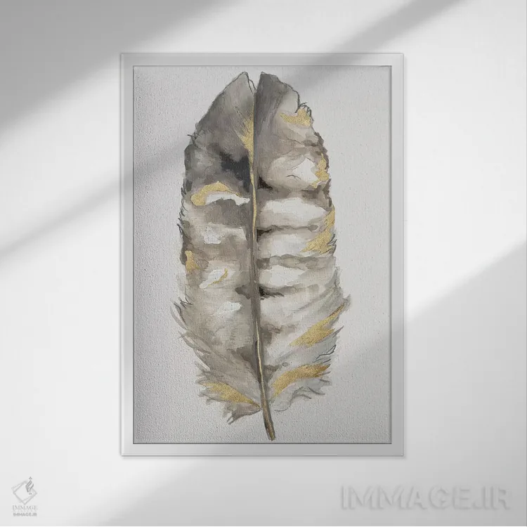 تابلو مینیمال طلای پنهان II اثر اوا واتس - نمای قابدار سفید