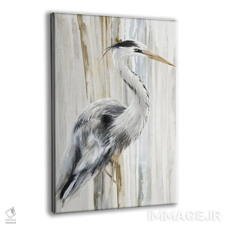 تابلو دکوراتیو حواصیل رودخانه ۱ اثر اوا واتس - نمای پرسپکتیو محصول