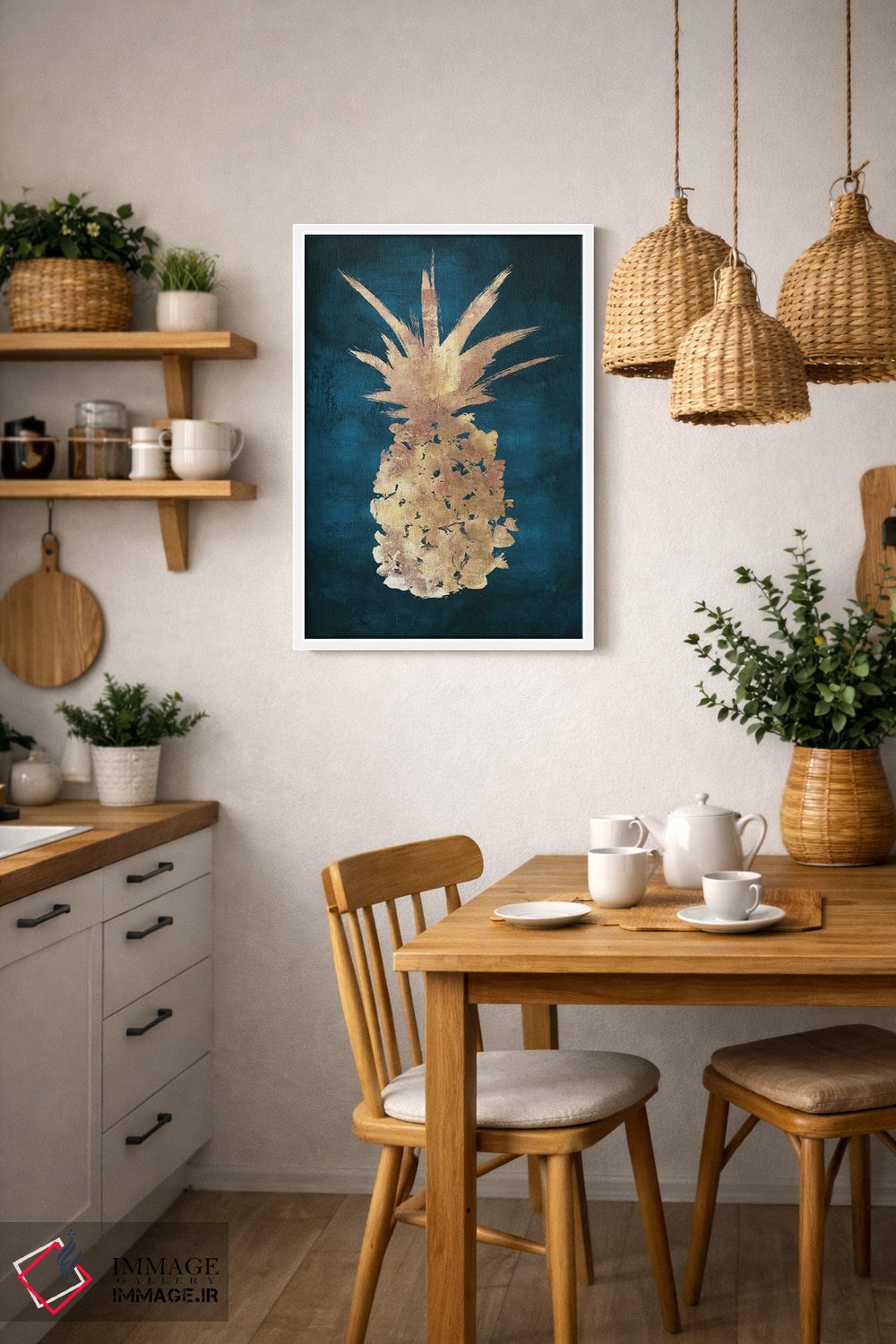 تابلو دکوراتیو آناناس شب طلایی اثر اوا واتس - D2W