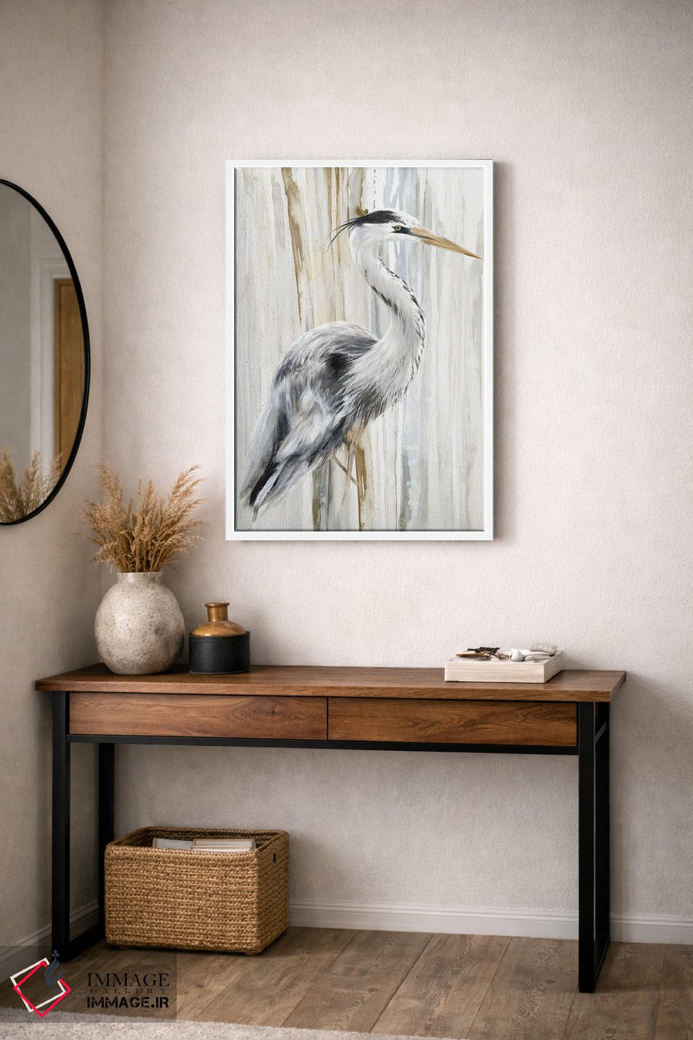 تابلو دکوراتیو حواصیل رودخانه ۱ اثر اوا واتس - D3W