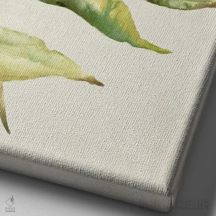 تابلو دکوراتیو شاخه بید ۱ اثر اوا واتس - نمای نزدیک بافت بوم