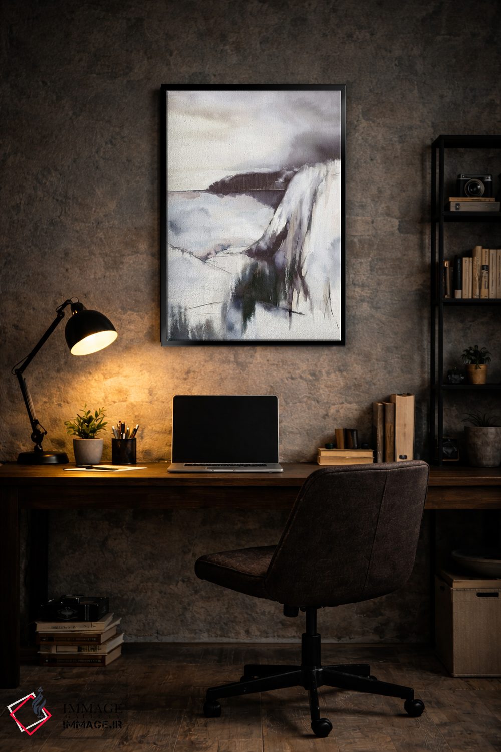 تابلو مینیمال ساحل خاکستری اثر اوا واتس - D6B