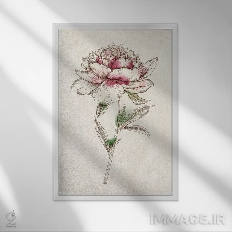 تابلو مینیمال ظرافت ۱ اثر اوا واتس - نمای قابدار سفید