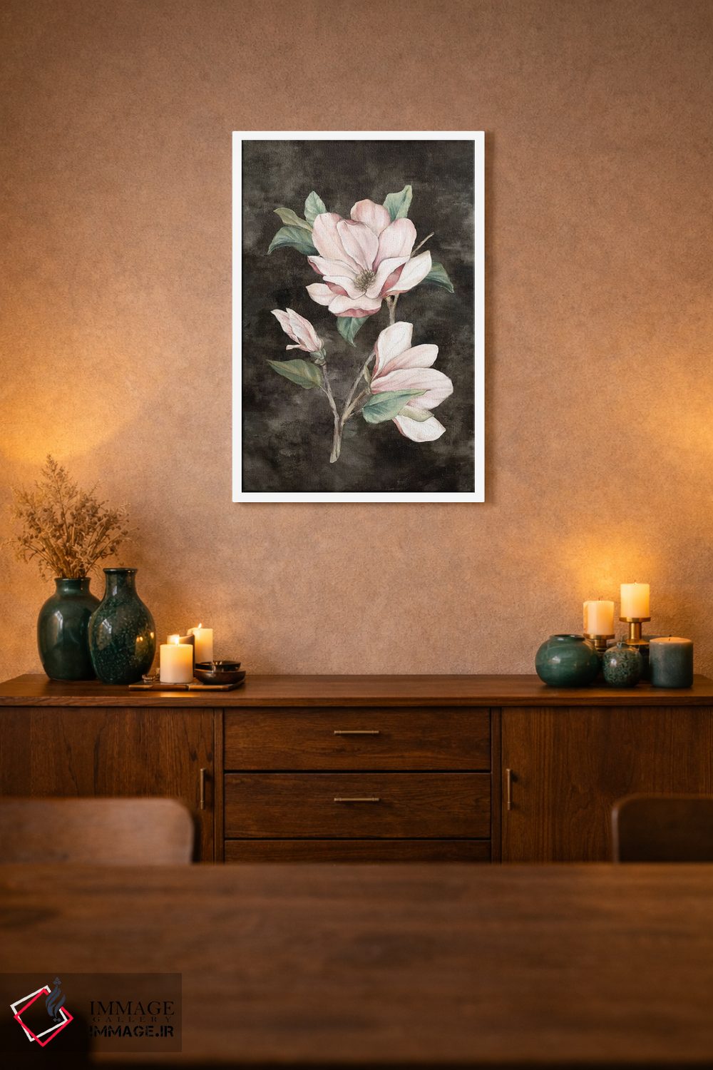 تابلو دکوراتیو مگنولیا صورتی ۲ اثر اوا واتس - D1W