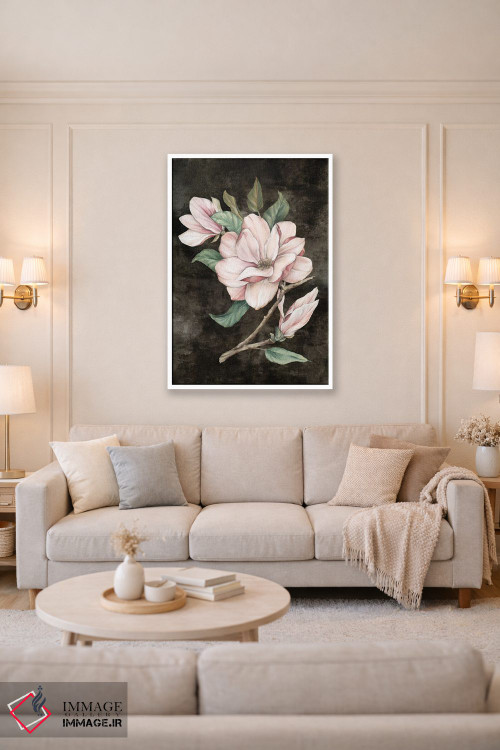 تابلو دکوراتیو مگنولیا صورتی ۱ اثر اوا واتس - D2W