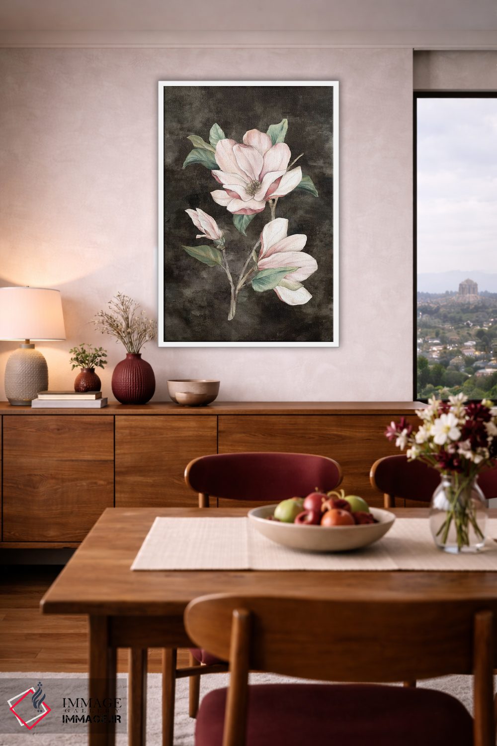 تابلو دکوراتیو مگنولیا صورتی ۲ اثر اوا واتس - D3W