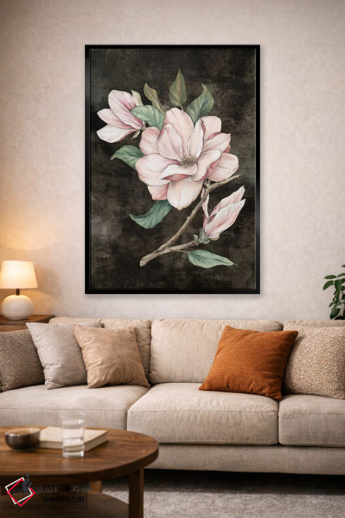 تابلو دکوراتیو مگنولیا صورتی ۱ اثر اوا واتس - D1B