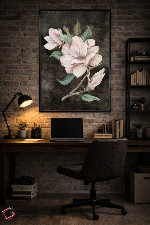 تابلو دکوراتیو مگنولیا صورتی ۱ اثر اوا واتس - D4B