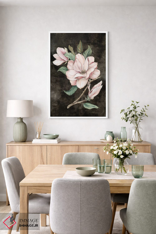 تابلو دکوراتیو مگنولیا صورتی ۱ اثر اوا واتس - D5W