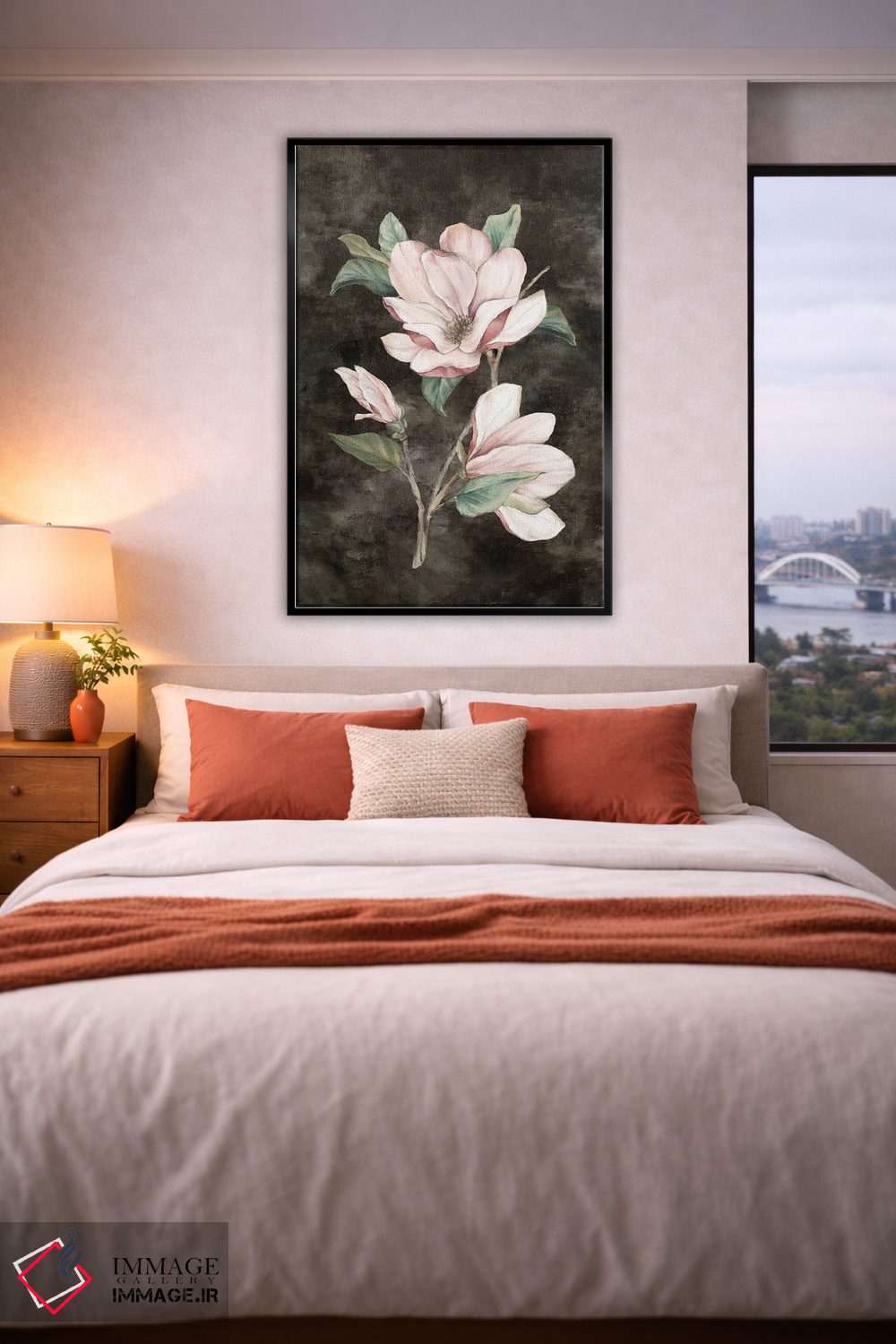 تابلو دکوراتیو مگنولیا صورتی ۲ اثر اوا واتس - D4B