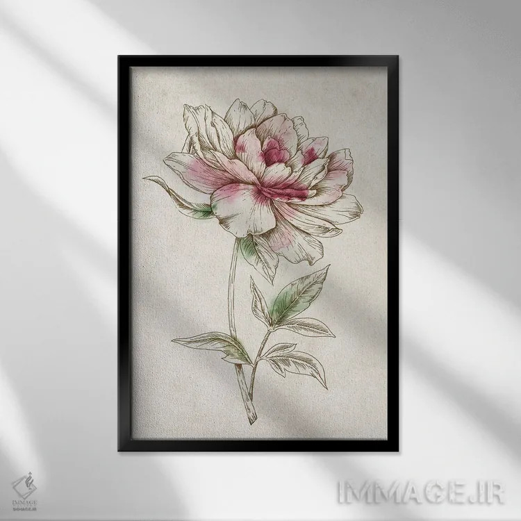 تابلو مینیمال ظرافت ۲ اثر اوا واتس - نمای قابدار مشکی