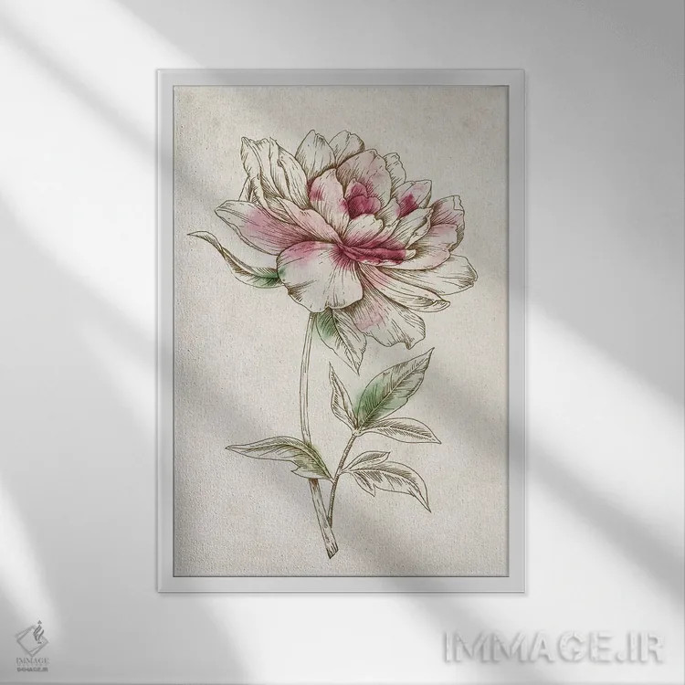 تابلو مینیمال ظرافت ۲ اثر اوا واتس - نمای قابدار سفید