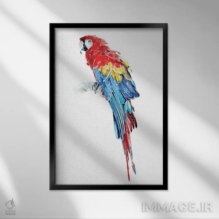 تابلو دکوراتیو ماکائو اثر ادز واترکالرز - نمای قابدار مشکی
