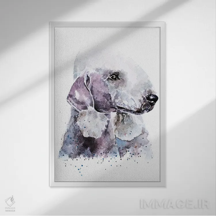 تابلو دکوراتیو تریر بدلینگتون ۱ اثر ادز واترکالرز - نمای قابدار سفید