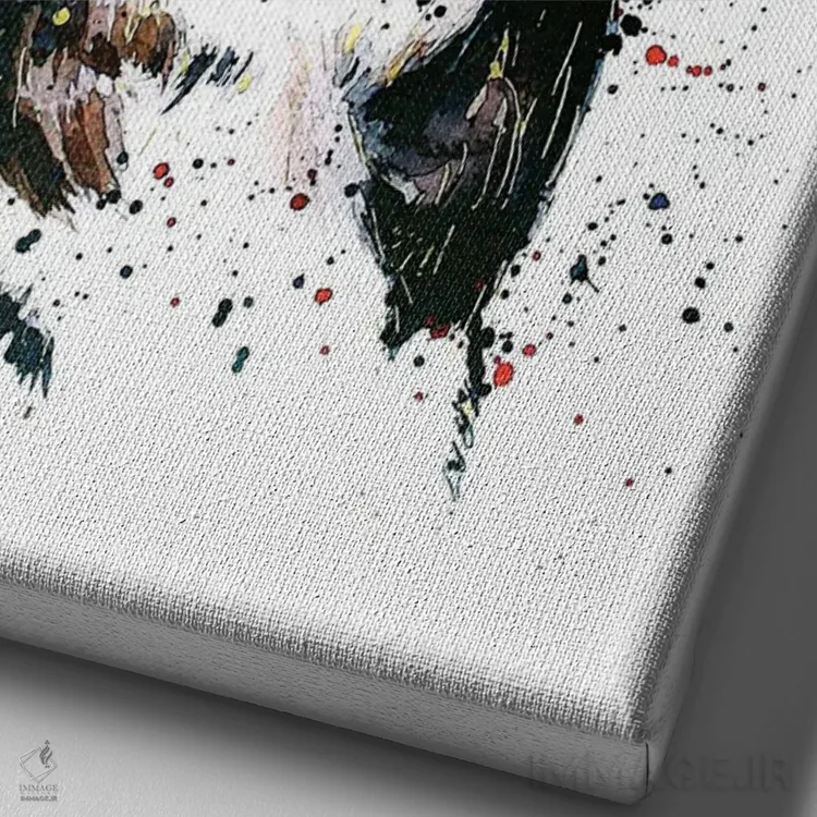 تابلو دکوراتیو تعقیب خوشبختی اثر ادز واترکالرز - نمای نزدیک بافت بوم