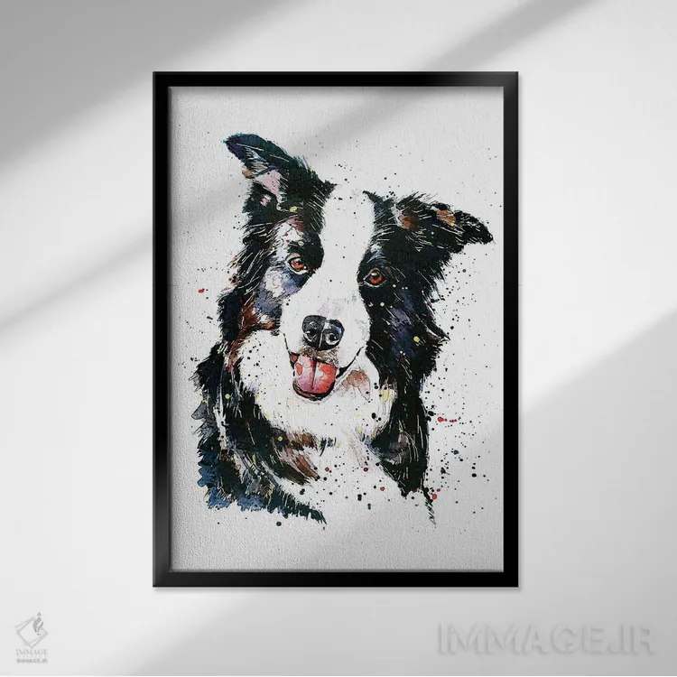 تابلو دکوراتیو تعقیب خوشبختی اثر ادز واترکالرز - نمای قابدار مشکی