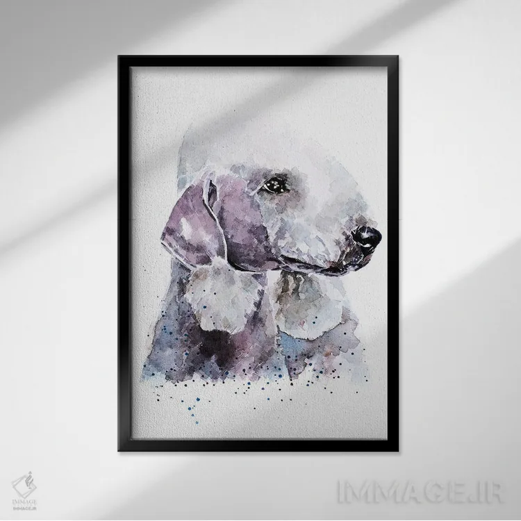 تابلو دکوراتیو تریر بدلینگتون ۱ اثر ادز واترکالرز - نمای قابدار مشکی