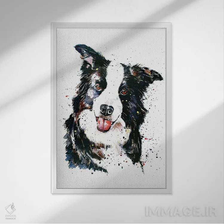 تابلو دکوراتیو تعقیب خوشبختی اثر ادز واترکالرز - نمای قابدار سفید