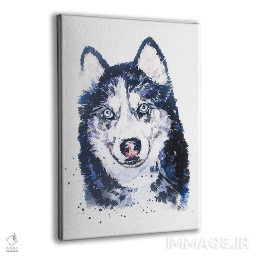 تابلو دکوراتیو هاسکی سیبری اثر ادز واترکالرز - نمای پرسپکتیو محصول