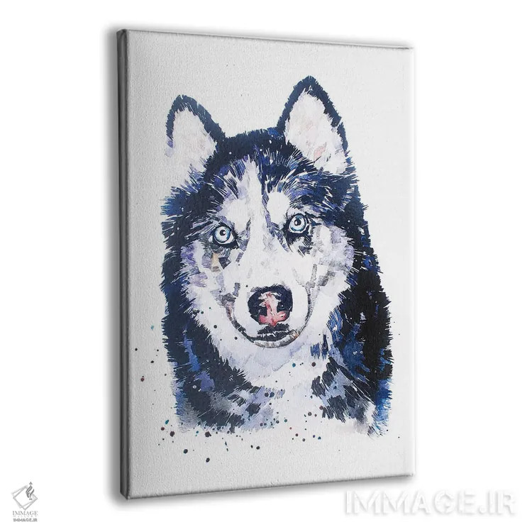 تابلو دکوراتیو هاسکی سیبری اثر ادز واترکالرز - نمای پرسپکتیو محصول