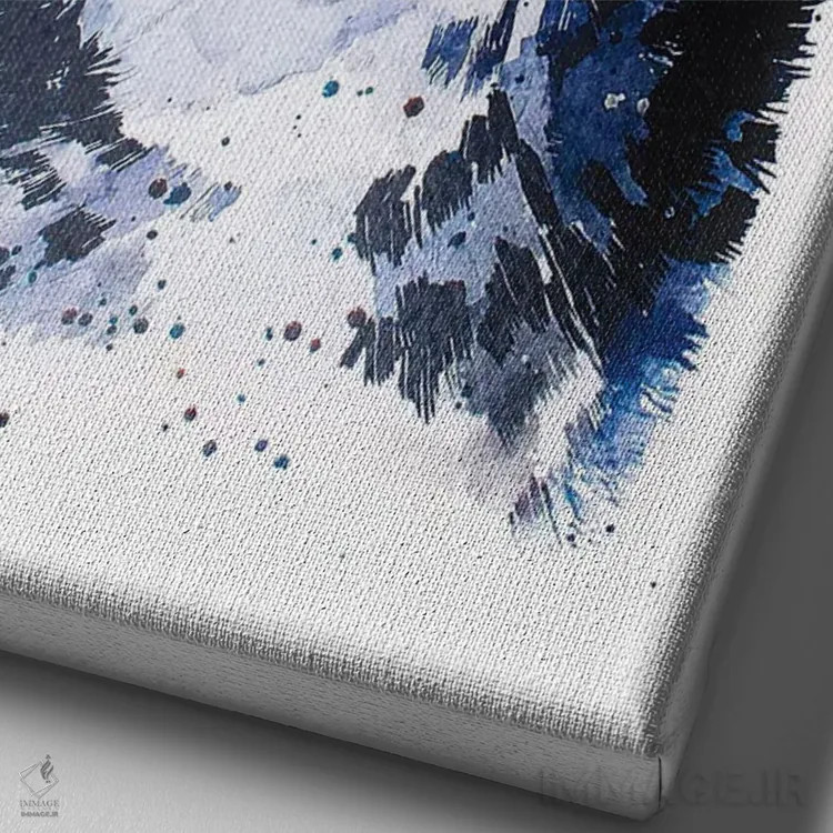 تابلو دکوراتیو هاسکی سیبری اثر ادز واترکالرز - نمای نزدیک بافت بوم