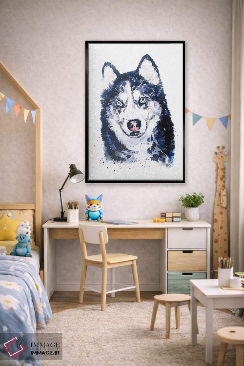 تابلو دکوراتیو هاسکی سیبری اثر ادز واترکالرز - D1B