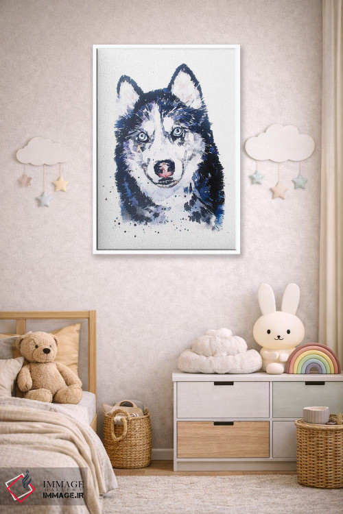 تابلو دکوراتیو هاسکی سیبری اثر ادز واترکالرز - D3W