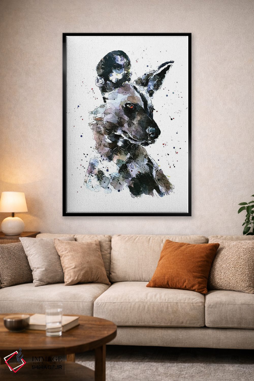 تابلو دکوراتیو سگ وحشی آفریقایی پر زرق و برق اثر ادز واترکالرز - D2B