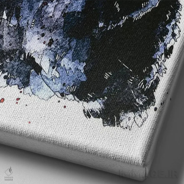 تابلو دکوراتیو لابرادور مشکی منتظر با صبر اثر ادز واترکالرز - نمای نزدیک بافت بوم