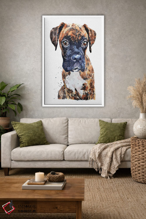 تابلو دکوراتیو توله باکسر راه راه اثر ادز واترکالرز - D1W