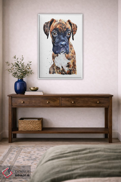 تابلو دکوراتیو توله باکسر راه راه اثر ادز واترکالرز - D4W