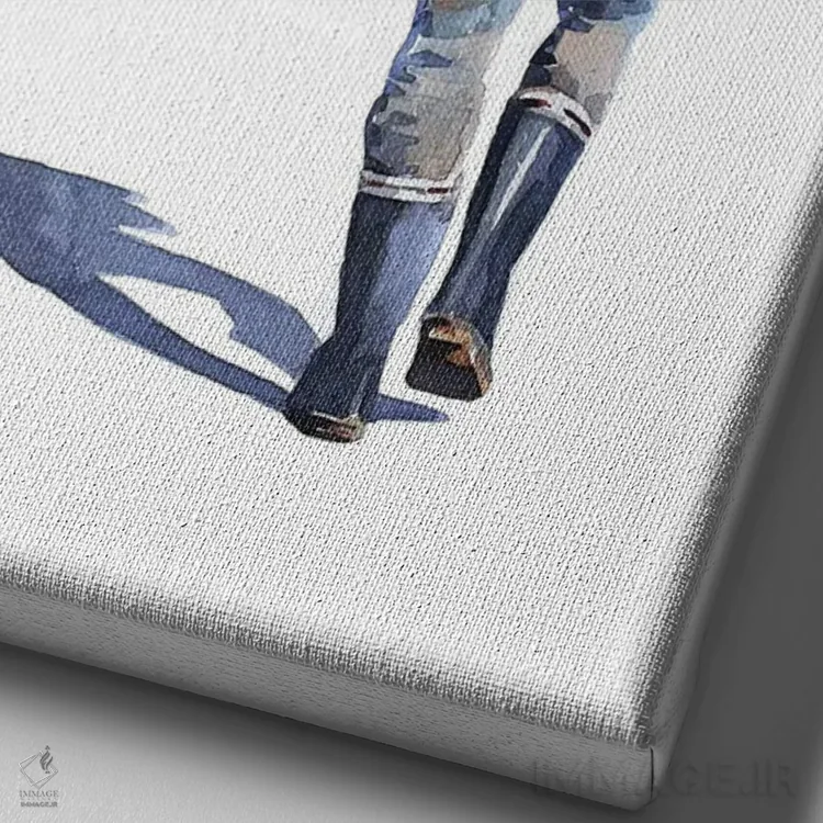 تابلو دکوراتیو پدری عزیز اثر ادز واترکالرز - نمای نزدیک بافت بوم