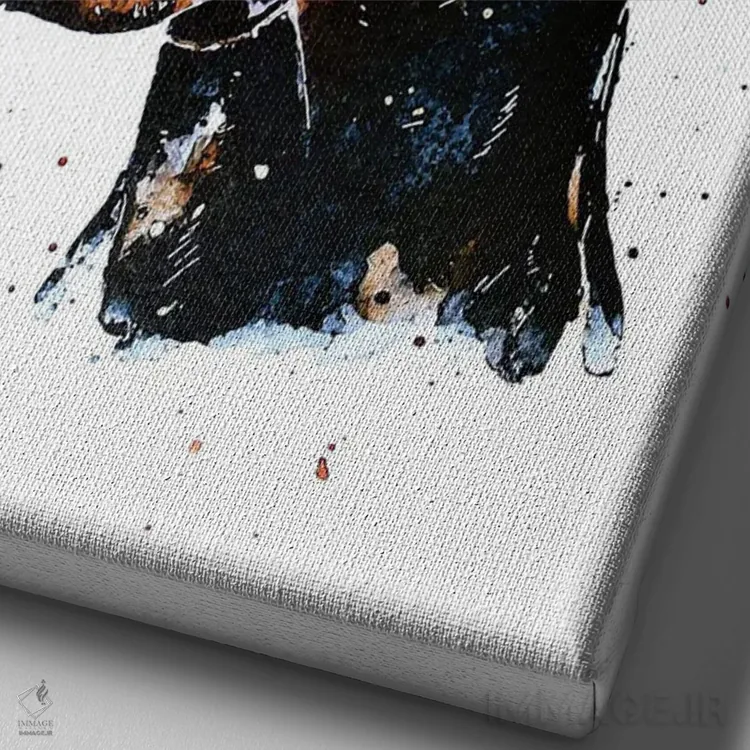 تابلو دکوراتیو دون دوبرمن اثر ادز واترکالرز - نمای نزدیک بافت بوم