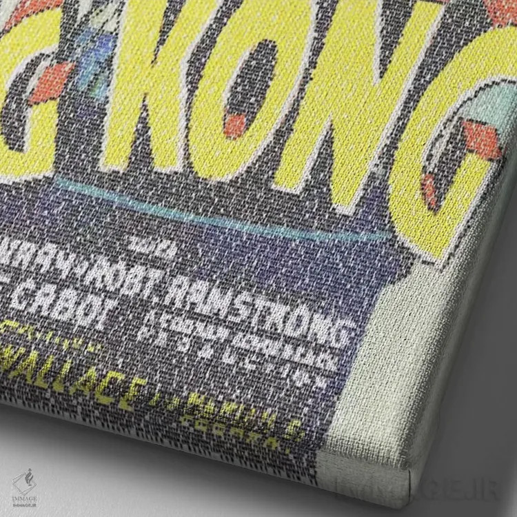 تابلو دکوراتیو کینگ کونگ اثر گوسفند رباتی - نمای نزدیک بافت بوم