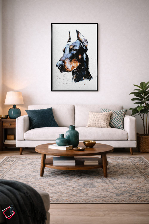 تابلو دکوراتیو دون دوبرمن اثر ادز واترکالرز - D5B