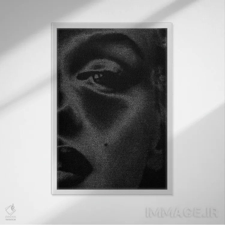 تابلو دکوراتیو مونرو اثر گوسفند رباتی - نمای قابدار سفید