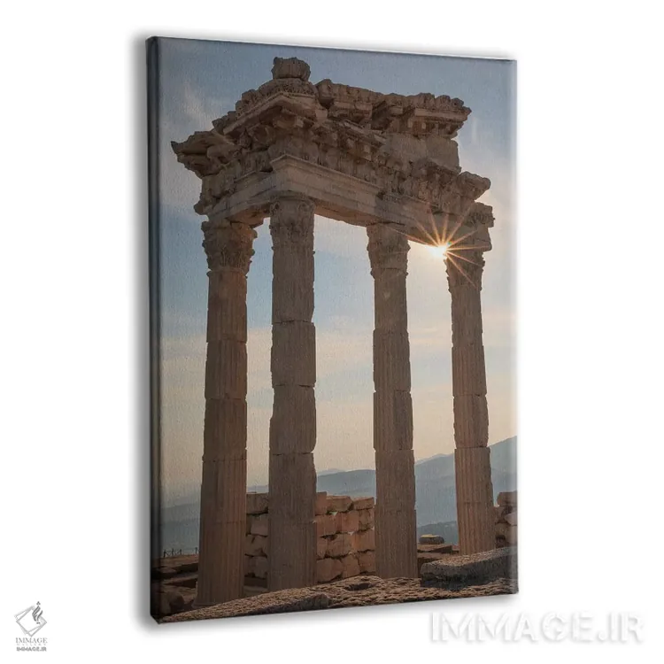 تابلو دکوراتیو ترکیه، ازمیر، برگاما، پرگامون، آکروپولیس، معبد تراژان II اثر امیلی ویلسون - نمای پرسپکتیو محصول