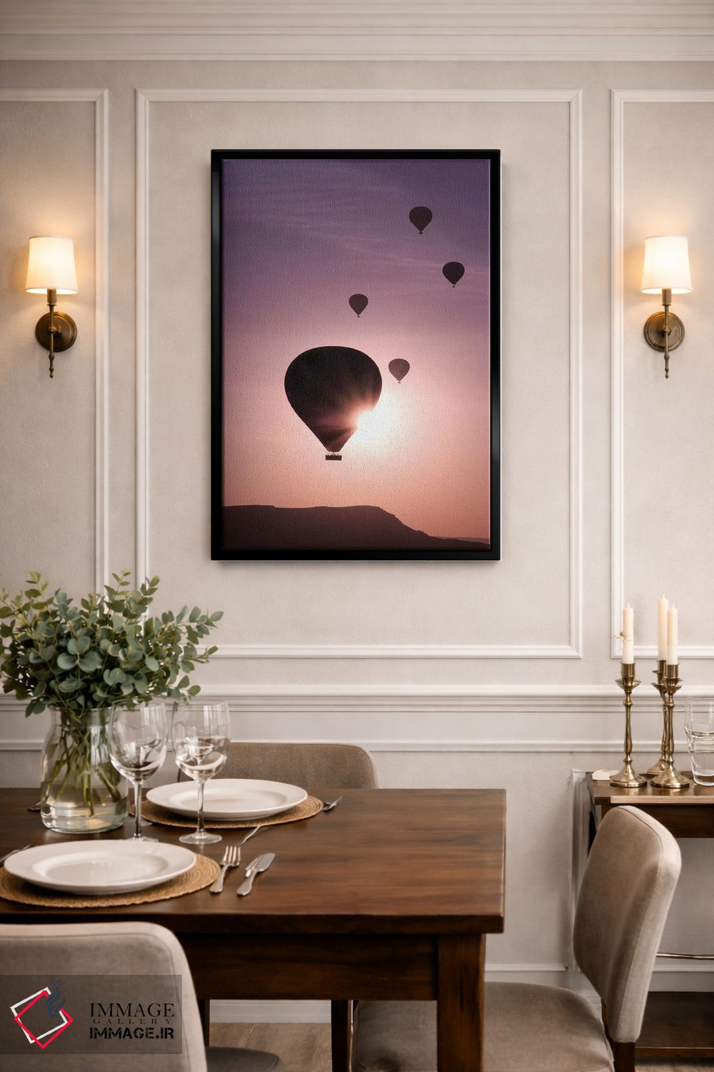 تابلو دکوراتیو ترکیه، آناتولی، کاپادوکیا، گورمه. بالن های هوای گرم در حال… اثر امیلی ویلسون - D2B