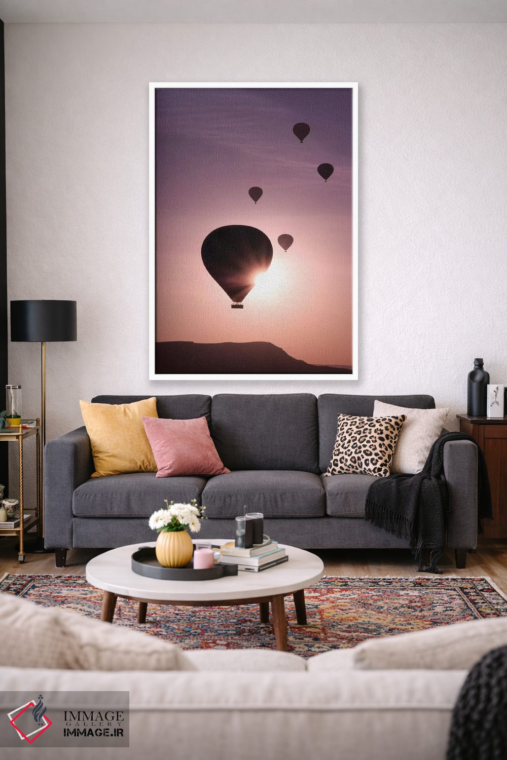 تابلو دکوراتیو ترکیه، آناتولی، کاپادوکیا، گورمه. بالن های هوای گرم در حال… اثر امیلی ویلسون - D1W