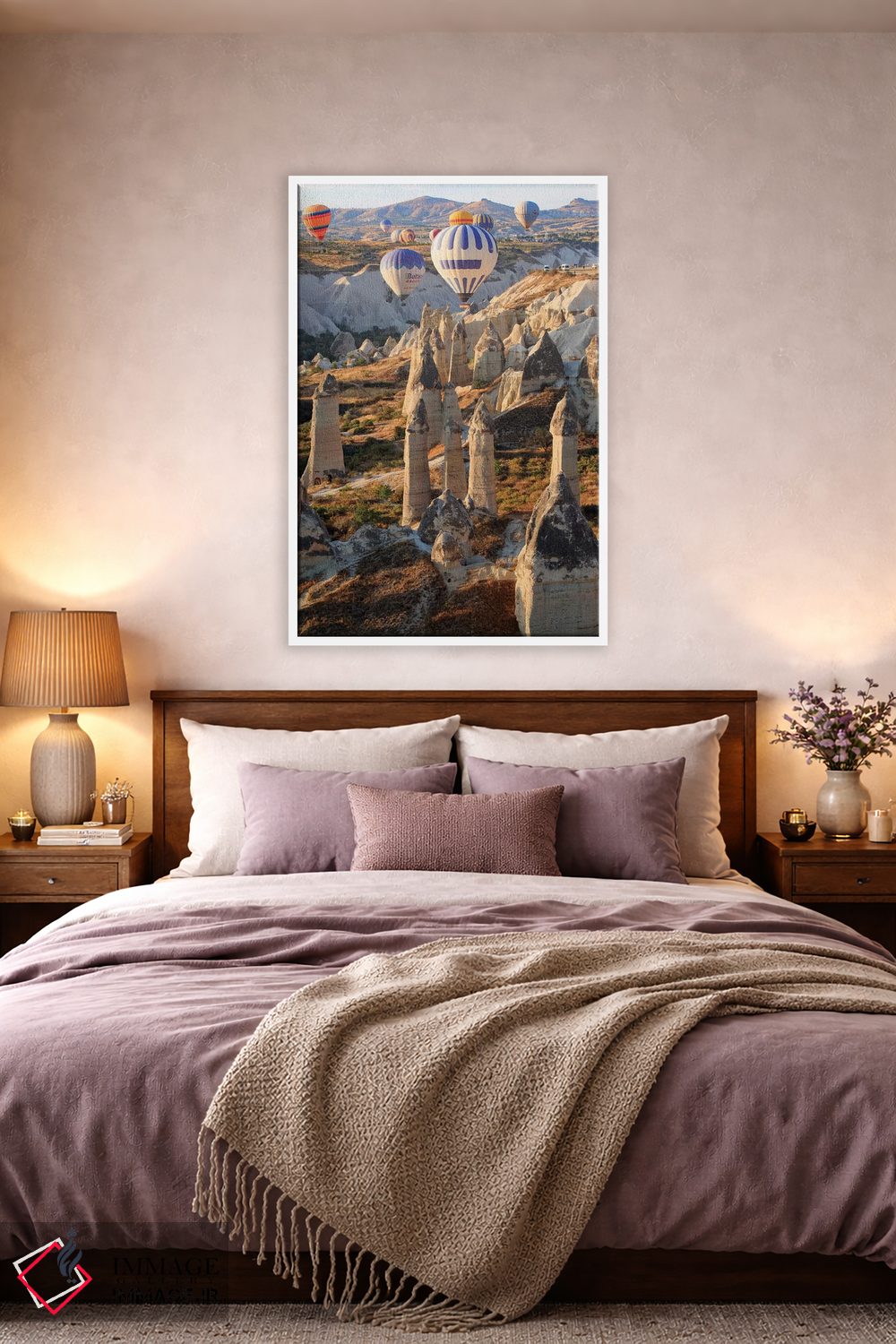 تابلو دکوراتیو ترکیه، آناتولی، کاپادوکیا، گورمه. بالن های هوای گرم بالای… اثر امیلی ویلسون - D3W