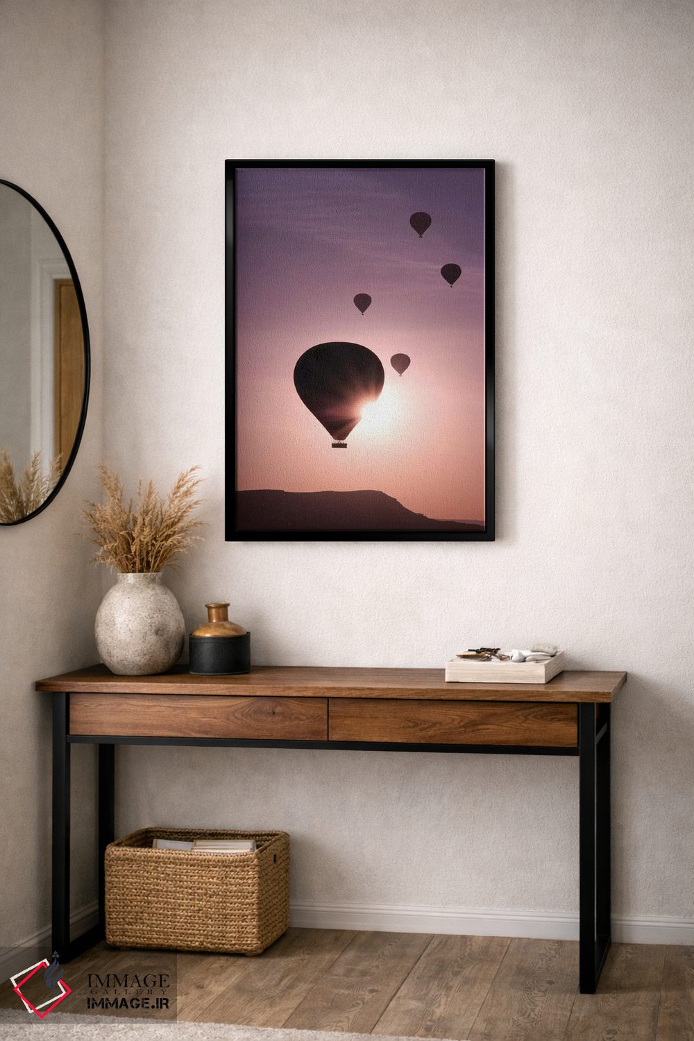تابلو دکوراتیو ترکیه، آناتولی، کاپادوکیا، گورمه. بالن های هوای گرم در حال… اثر امیلی ویلسون - D4B