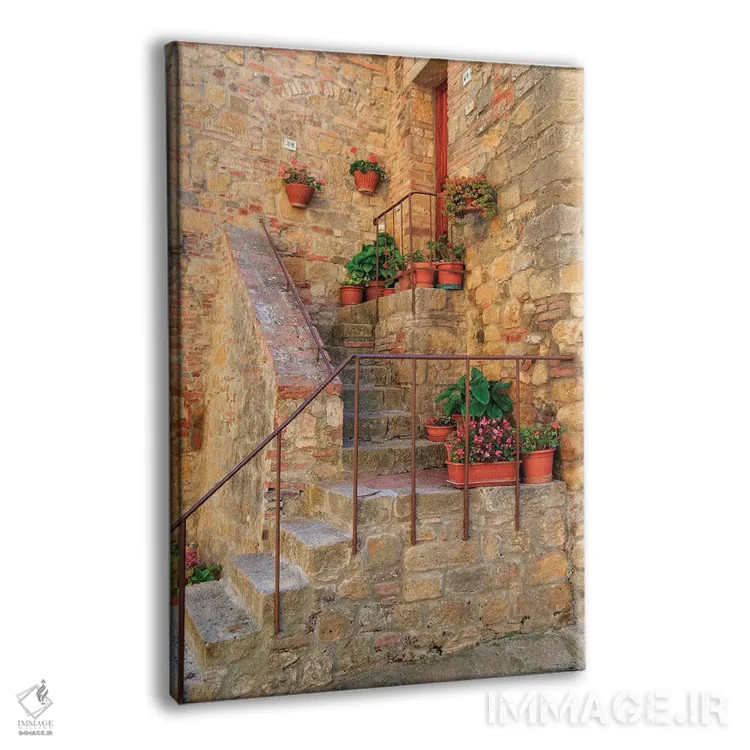 تابلو دکوراتیو ایتالیا، والدورچیا در توسکانی، استان سینا، مونتیکیلو. پله… اثر امیلی ویلسون - نمای پرسپکتیو محصول
